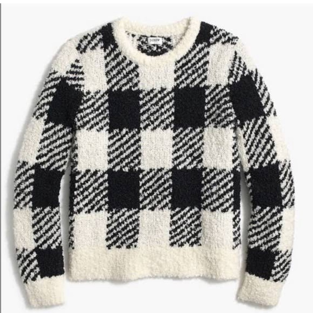 NWT J Crew Buffalo-Check Plaid Sweater